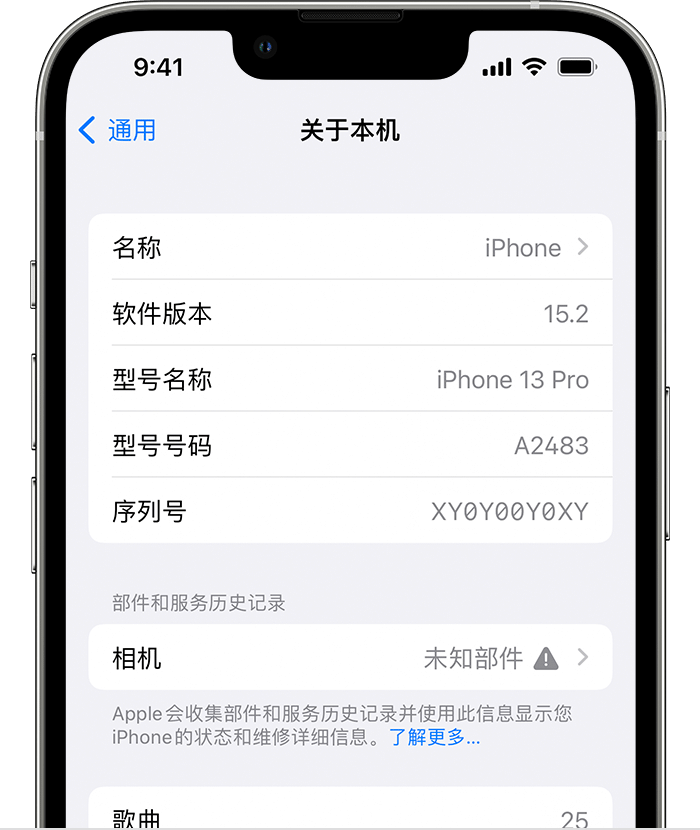 石首苹果维修分享iPhone 出现提示相机“未知部件”是什么原因？ 